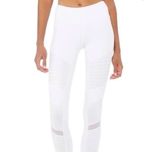 🚫SOLD! Alo Yoga white moto legging XS